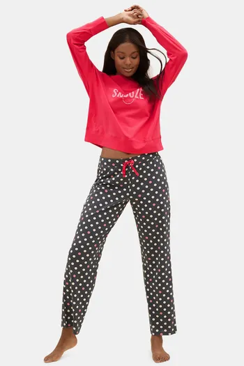 Buy Marks & Spencer Cotton Pyjama Set - Pink Mix